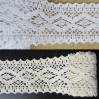 3yard/ lot Width 11cm White Ivory Cream Lace Trim Ribbon Cluny Chic Cotton Crochet Edge for Sewing DIY Craft Vintage Accessories