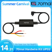 70mai Hardwire Kit UP02 for 70mai A800 4K Dash Cam, A800S, Reaview Camera Wide S500, Dash Cam A500S,A200 and M200 dash cam