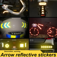 Reflective Car Sticker Body Reflective Warning Decorative Sticker At Night 4.5x4cm Luminous Arrow Reflective Sticker Common