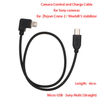 For Zhiyun Crane 2 / Weebill S stabilizer to Sony cameras , 40cm Control and Charge Cable Micro USB to Multi (Straight)