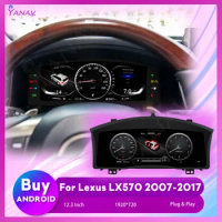 Digital Cluster For Lexus LX570 2007-2017 Dashboard Car Radio Virtual Cockpit Speedometer Instrument LCD Display Stereo Screen