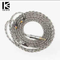 KBEAR Wide 8 Core Graphene Single Crystal Copper Plated with Silver Cable with MMCX/2PIN Connector Use for BLON BL03 KBEAR KB04