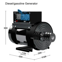 Diesel Generator Set Single Phase Domestic Gasoline Generator 220V All Copper Motor 5KW Diesel Generator