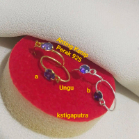 Anting Kenip Mata Ungu Bayi&Anak Perak 925