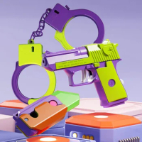 4pcs\set Children Toys 3D Printing Model Gravity Carrot Soft Slingshot Gun Knife Leisure Sports Decompression Toy Gift for Kids