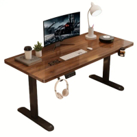 【MGSHOP】電動升降桌 140CM 電腦桌 辦公桌 書桌 兒童升降桌(E1實木顆粒板)