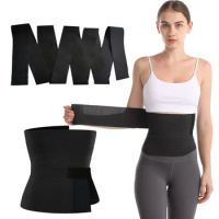 Women Waist Trainer Invisible Wrap Waist Trainer Abdominal Waist Trimmer Belt Black Adjustable Fitness Workout Belt