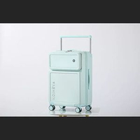 內地直送 - 新款大容量前开口铝框行李箱ABS+PC拉链登机箱20-28寸