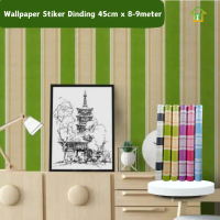 Wallpaper Stiker Dinding Motif Garis Salur Ukuran 45cm x 9m