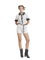 เสื้อเชิ้ตผ้านิตแขนสั้น รุ่น BL017WHFA21 สีขาว