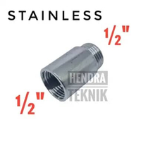 SOK KRAN SOK DRAT 3cm 1/2" STAINLESS SOCK DRAT LUAR DALAM 0,5 INCI SOCK PENDEK SS DIAMETER 19MM