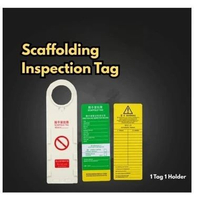 2Pcs Scaffolding Inspection Tag - 1 Tag 1 Holder/Termasuk Kartu/Security Accident Prevention Tag PVC
