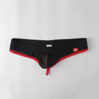 Mens Bikinis Bulge Pouch Tanga Hombre Thongs G-Strings Breathable Mesh Underpants Thongs Briefs Homme Slip Enhance T-Back