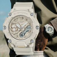 CASIO 卡西歐 G-SHOCK 大地色調 霧面簡約 雙顯腕錶 母親節 禮物(GA-2200NC-7A)