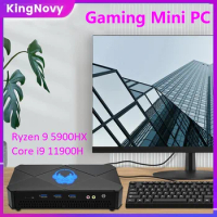 Kingnovy Mini PC Gamer AMD Nuc Ryzen 9 5900HX Gaming PC Desktop Intel Core i9 11900H Dual Ram Dual NVMe 3x4K Computer HTPC WiFi6
