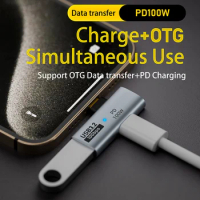 2-in-1 USB C To USB 3.2 Adapter 10Gbps Data Transfer USB OTG Type C Adapter Fast Charging Converter for iPhone 15 Tablet Macbook