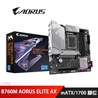 技嘉 B760M AORUS ELITE AX 主機板+美光 32GB DDR5 5200