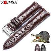 ZLIMSN Genuine Crocodile Leather Watchband Men's Clock Watches StrapBelt 18mm-24mm Watch Band Belt Suitable For OMEGA Longines