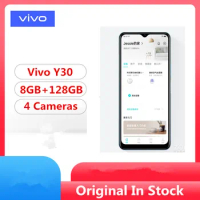 Original Vivo Y30 4G LTE Mobile Phone Snapdragon 460 Android 10.0 6.51" IPS 1600X720 8GB RAM 128GB ROM 5000mAh Fingerprint Face