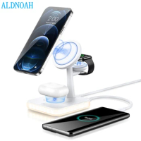 Magnetic Wireless Charger 4 in 1 Fast Charging Dock PD QC3.0 USB For iPhone 13 12 Pro Max Mini Apple Watch 7 6 SE Airpods Pro