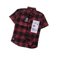 ELBEE KIDS KOREAN STYLE FLANEL ANAK KOMBINASI SABLON LENGAN PENDEK PREMIUM 1 TAHUN - 5 TAHUN Katun C