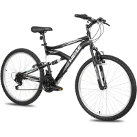 Mountain Bike, 26 Inch Outdoor Cycling Bike, 18-Speed/High-Carbon Steel/Dual Full Suspension, Adjustable Ergonomic Seat