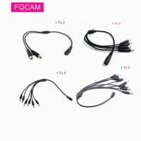 5Pieces/Lot CCTV Security Camera DC 12V 1 Female To 2/4/6/8 Male Plug Power Cord adapter Connector Cable Splitter for CCTV Cam