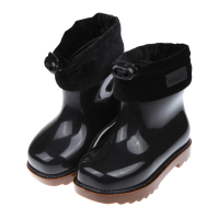 【布布童鞋】Melissa經典暗夜黑兒童束口中筒靴香香鞋(U2G615D)