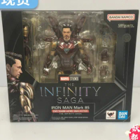Action Anime Figure Bandai Original S.h.figuarts Shf Iron Man Mk 85 The Infinity Saga Full Model Kit Finished Toy Gift For Kids