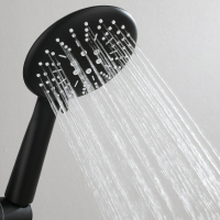 304不銹鋼黑色四檔淋浴花灑套裝 冷熱頂噴帶噴槍浴室沐浴花灑套裝