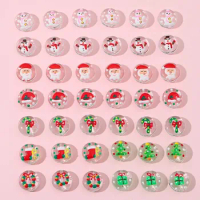 1pcs19mm Cartoon Christmas hand-painted wreath gift glass flat bead DIY bracelet earrings jewelry accessories materials