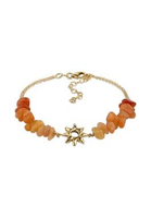 Elli Jewelry Gelang Wanita Perak 925 Lapis Emas Matahari Aventurine Coklat Kado Elegan Timeless