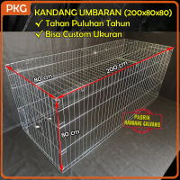 Kandang Umbaran Galvanis Besar 200cm Untuk Ayam Jago Bangkok, Kurungan Umbaran Jumbo 2 Meter Murah
