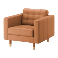 LANDSKRONA 扶手椅, grann/bomstad 金棕色/木頭, 89x89x78 公分