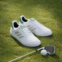【adidas 愛迪達】RETROCROSS 24 高爾夫球鞋(IG3279 男款運動鞋 高爾夫休閒鞋 白x綠)
