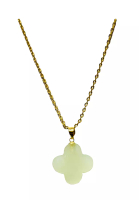LITZ [SPECIAL] LITZ 18K Jade Pendant With 14K Gold Plated 925 Silver Chain JP010