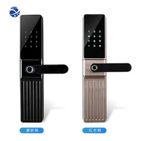 YYHC-fingerprint door lock digital padlock blue tooth cylinder fingerprint glass hotel WiFi smart door lock