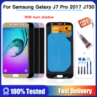 OLED lcd J730 for Samsung Galaxy J7 Pro 2017 J730F J730GM J730G Display J7 LCD Screen Touch Digitizer Assembly burn shadow
