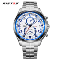 Ristos Brand Calendar Extreme Sports Quartz Watch Military Casual Stainless Steel Watches Reloj Masculino Men Wristwatch Mentre