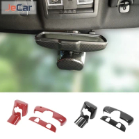 JeCar Car Interior Rearview Mirror Frame Decoration Covers Stickers Carbon Fiber For Dodge Challenger 2015+ Interior Accessories