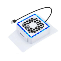 New Cooling Fan With LED Light 2 USB Ports Game Console Cooling Fan Side Cooler For PS5 SLIM Game Console Accessories