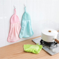 PS Mall【J2430】擦手巾 洗碗布 廚房清潔 可掛式 菠蘿紋 珊瑚絨抹布