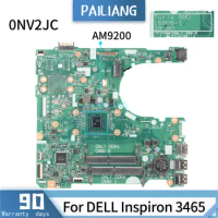 PAILIANG Laptop motherboard For DELL Inspiron 3465 Core AM9200 Mainboard 16808-1 0NV2JC TESTED DDR3