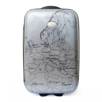 【Alviero Martini】義大利地圖包 20吋旅行硬殼行李箱(地圖灰)