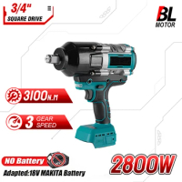 3100NM Brushless Impact Electric Wrench 3/4 inch Cordless Wrench 588VF Battery Handheld Power Tool For Makita 18v Battery