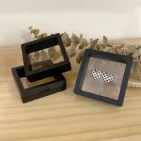 1Pcs PE Film Jewelry Storage Box Anti-oxidation Square 7X7cm Earring Ring Jewelry Display Box Festive Party Gift Packaging Box
