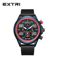 Extri Genuine Leather Seven Pointer Unique Design 24 Hours Calendar Date Gifts Watches Men Classic Quality Fashion Watches