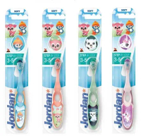 Combo 4 Bàn chải đánh răng trẻ em Jordan Step 2 (3-5 tuổi), Lông mềm