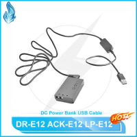 LP E12 LPE12 ACK-E12 DR-E12 Dummy Battery&amp;DC Power Bank USB Cable for Canon EOS M M2 M10 M50 M100 M200 M50 2 USB Charger Cable