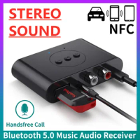Bluetooth 5.0 Audio Receiver NFC U Disk RCA 3.5mm AUX USB Stereo Music Wireless Adapter With Mic For Car Kit Speaker Amplifier